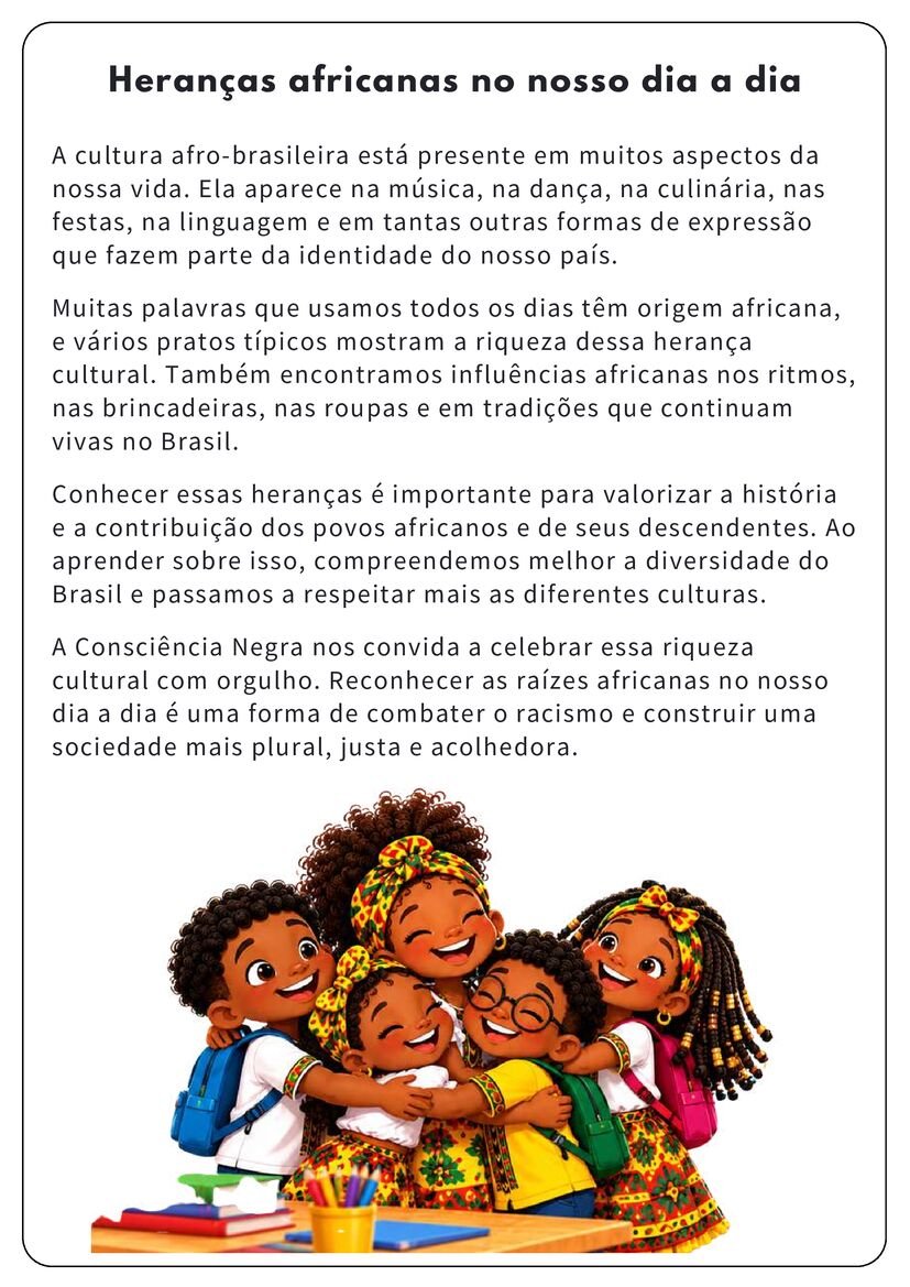 Textos sobre Consciência Negra para 1º ao 5º ano material pedagógico página 10